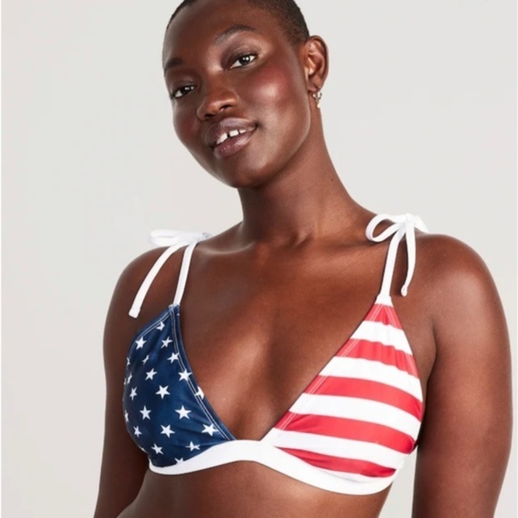 Terry Tie-Shoulder Triangle Bikini Swim Top for Women​ - Picture 2 of 7